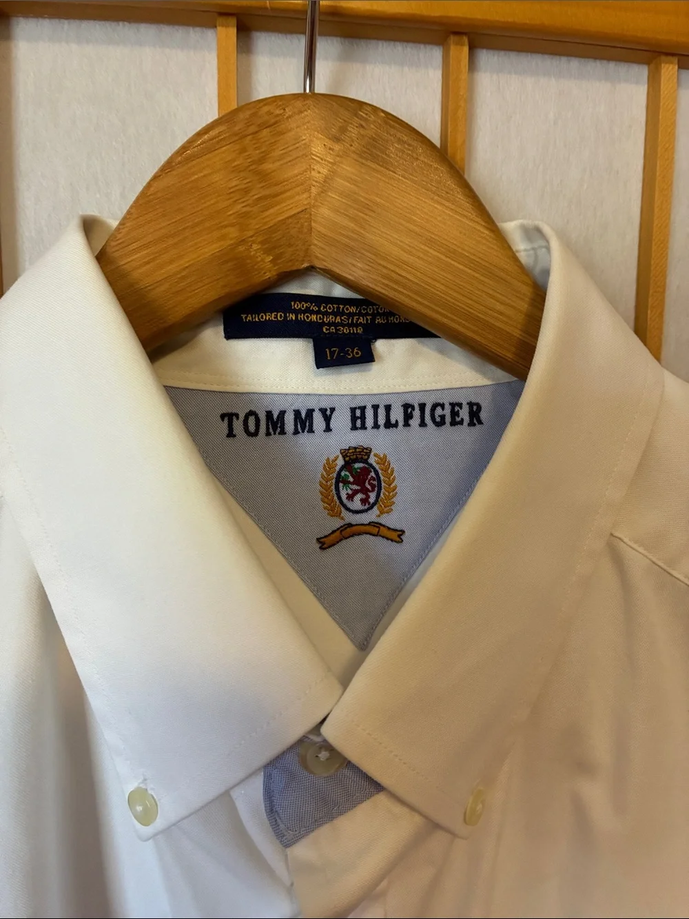 Tommy Hilfiger White Long-Sleeve Button-Down Dress Shirt
